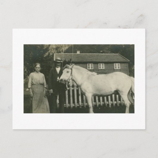 アンティーク実在写真ノルウェー農家 ポストカード (正面)