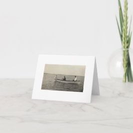 アンティーク実在写真旧友だちボート ノートカード