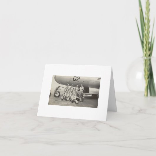 アンティーク実在写真WWII B-29爆撃機クルーノートカード ノートカード (正面)