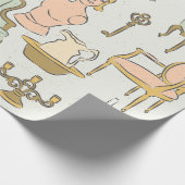 アンティーク家具マネキンヴィンテージデコ ラッピングペーパー (角)