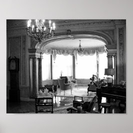 アンティーク家具ヴィンテージ白黒フォト ポスター