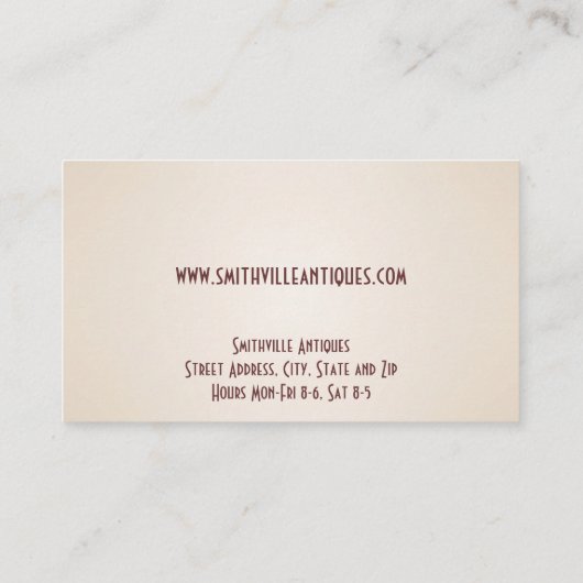 アンティーク家具店の名刺 名刺 (裏面)