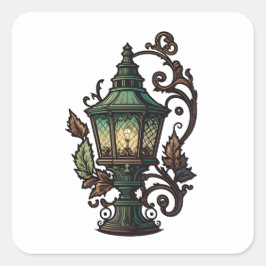 アンティーク家具、ヴィンテージランプ、漫画スタイル スクエアシール