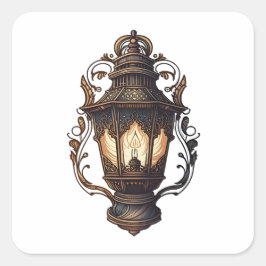 アンティーク家具、ヴィンテージランプ、漫画スタイル スクエアシール