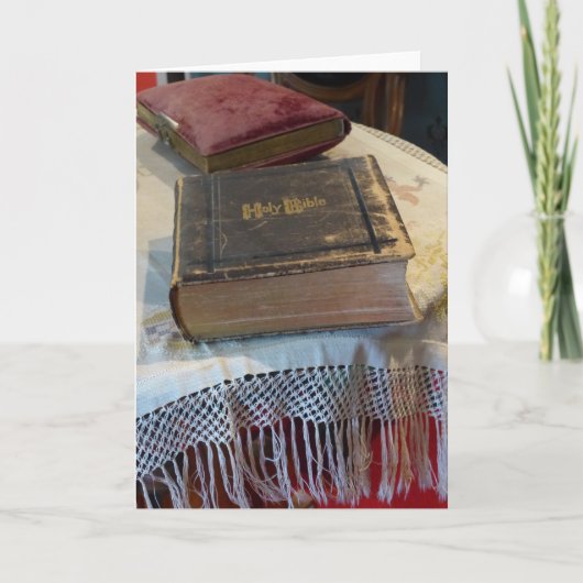 アンティーク家族のバイブル空白の、グリーティングカード カード (正面)