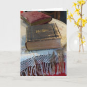 アンティーク家族のバイブル空白の、グリーティングカード カード (黄色い花)