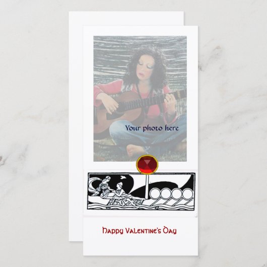 アンティーク容器とラバーズレッドルビージェム白黒 シーズンカード (正面/裏面)