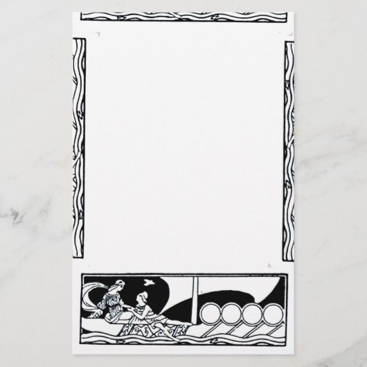 アンティーク容器及び愛好家白黒 航海の 便箋 (正面)