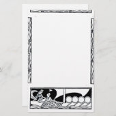 アンティーク容器及び愛好家白黒 航海の 便箋 (正面/裏面)