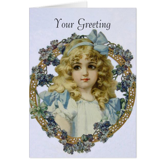 アンティーク小さな女の子子ポートレートビューティフル (正面)