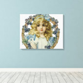 アンティーク小さな女の子子ポートレートビューティフル キャンバスプリント (インサイチュ (ウッドフロア))