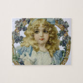 アンティーク小さな女の子子ポートレートビューティフル ジグソーパズル (横)
