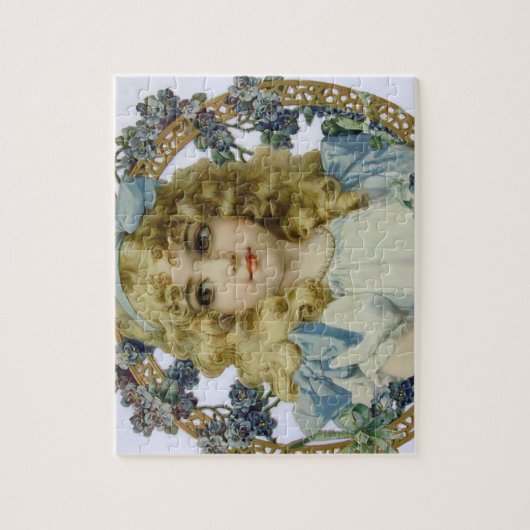 アンティーク小さな女の子子ポートレートビューティフル ジグソーパズル (縦)