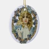 アンティーク小さな女の子子ポートレートビューティフル セラミックオーナメント (右)