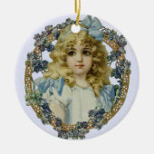 アンティーク小さな女の子子ポートレートビューティフル セラミックオーナメント (正面)