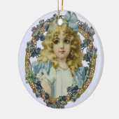アンティーク小さな女の子子ポートレートビューティフル セラミックオーナメント (左)