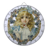 アンティーク小さな女の子子ポートレートビューティフル ダーツボード (正面)
