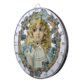 アンティーク小さな女の子子ポートレートビューティフル ダーツボード (正面右)