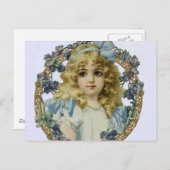 アンティーク小さな女の子子ポートレートビューティフル ポストカード (正面/裏面)