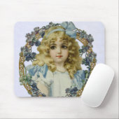アンティーク小さな女の子子ポートレートビューティフル マウスパッド (マウス)