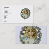 アンティーク小さな女の子子ポートレートビューティフル 名刺 (正面/裏面)