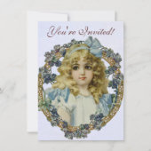 アンティーク小さな女の子子ポートレートビューティフル 招待状 (正面)