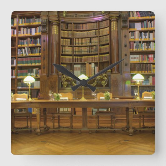 アンティーク履歴ライブラリ スクエア壁時計 (正面)