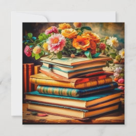 アンティーク山積みヴィンテージ図書花