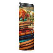 アンティーク山積みヴィンテージ図書花 タンブラー (回転右)