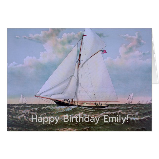 アンティーク帆船スループヨット (正面横)