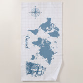 アンティーク帆船（名称） ビーチタオル (正面)