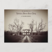 アンティーク幽霊のよく出るハウスカスタムハロウィーン招待状 ポストカード (正面)