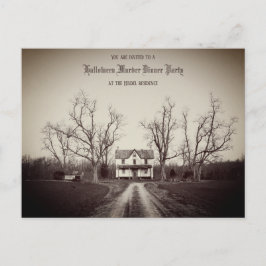 アンティーク幽霊のよく出るハウスカスタムハロウィーン招待状 ポストカード