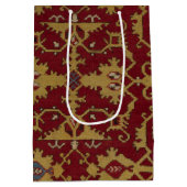 アンティーク幾何学東洋ペルシアレッド模様 ミディアムペーパーバッグ (裏面)
