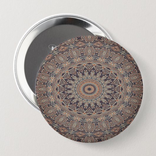 アンティーク幾何学的ヴィンテージ抽象芸術アート 缶バッジ (正面&裏面)