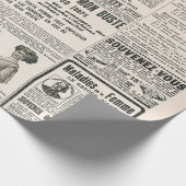アンティーク広告付き新聞ページ ラッピングペーパー (角)