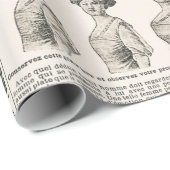 アンティーク広告付き新聞ページ ラッピングペーパー (ロールコーナー)