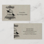 アンティーク店ヴィンテージ古いかご鳥茶 名刺 (正面/裏面)