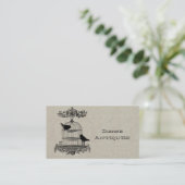 アンティーク店ヴィンテージ古いかご鳥茶 名刺 (スタンド正面)