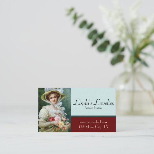 アンティーク店名刺アンティーク人形 名刺 (スタンド正面)