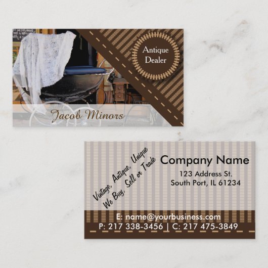 アンティーク店 名刺 (正面/裏面)