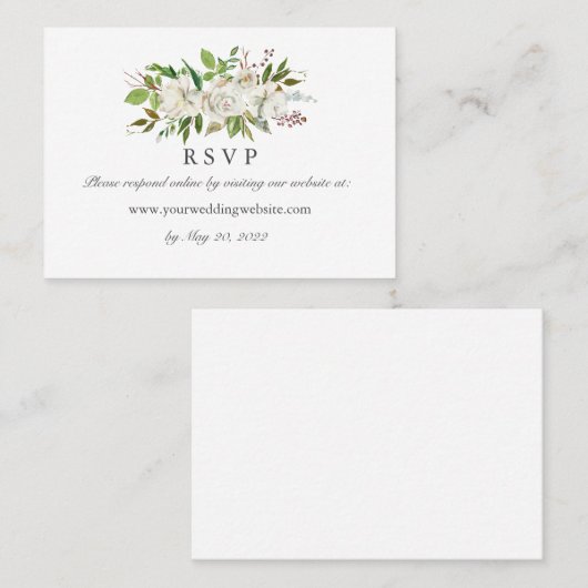 アンティーク庭園の結婚式RSVPオンラインWebサイト 名刺 (正面/裏面)