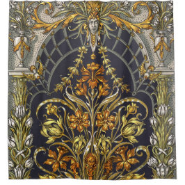 アンティーク庭園入りシャワーカーテン シャワーカーテン