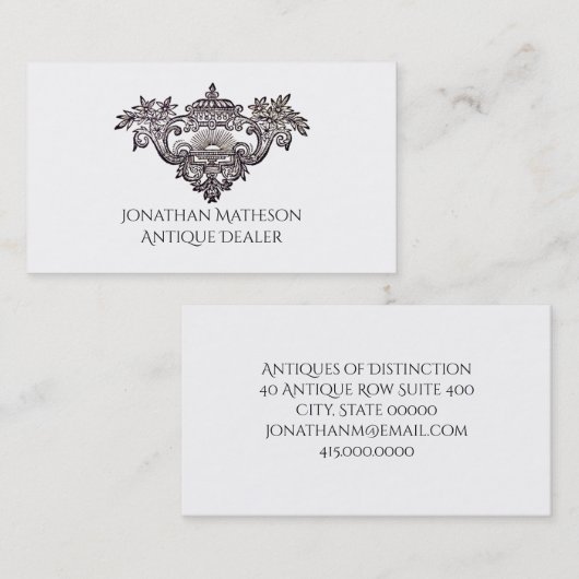アンティーク建築オーナメントアンティーク業者 名刺 (正面/裏面)