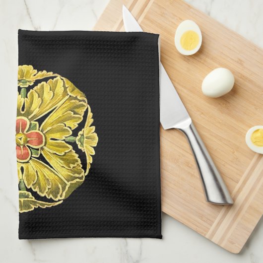 アンティーク建築用ロゼット第3号 キッチンタオル (四つ折り)