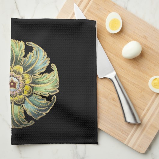 アンティーク建築用ロゼットNo. 1 キッチンタオル (四つ折り)