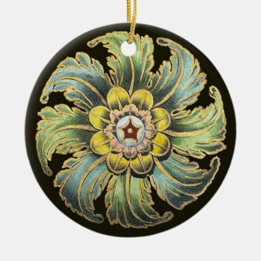 アンティーク建築用ロゼットNo. 1 セラミックオーナメント (正面)