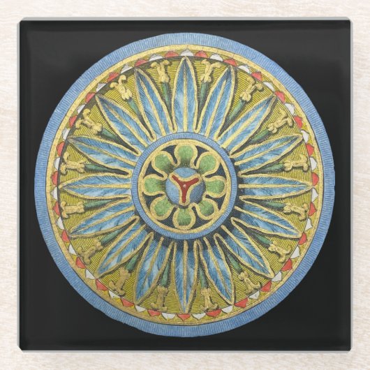 アンティーク建築用ロゼットNo. 2 ガラスコースター (正面)