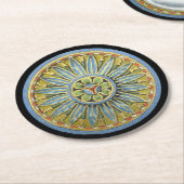 アンティーク建築用ロゼットNo. 2 ラウンドペーパーコースター (アングル)