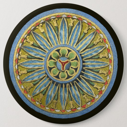 アンティーク建築用ロゼットNo. 2 缶バッジ (正面)